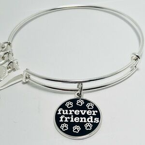 Alex and Ani “Furever Friends” Expandable charm bangle bracelet. Silver …